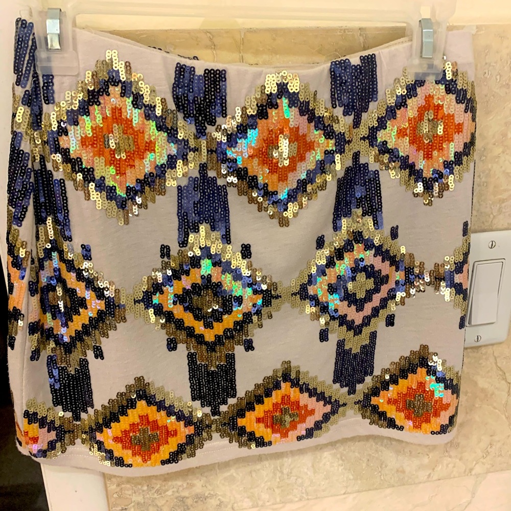 Aztec Sequined Skirt